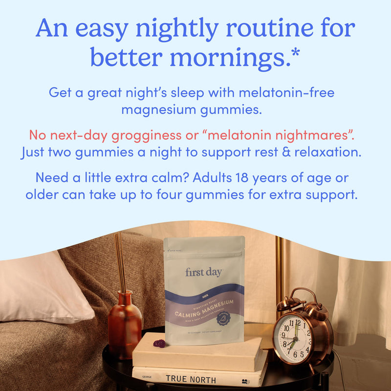 First Day Men's Nighttime Reset Magnesium Gummies – Sleep Support, Mood & Energy (No Melatonin) – 30-Day Supply