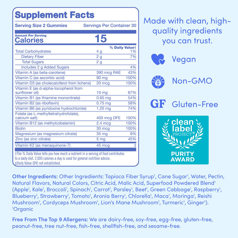 FIRST DAY Multivitamin for Men with Organic Fruit & Veggie Blend | 13 Key Nutrients