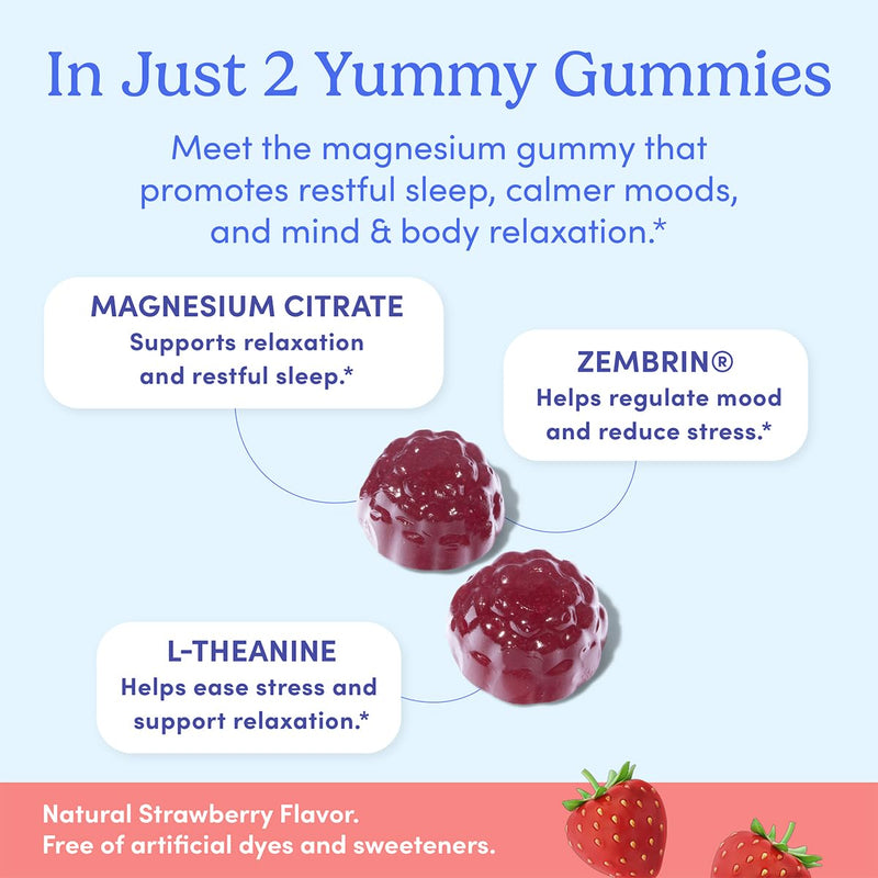 First Day Women's Nighttime Reset Calming Magnesium Gummies – Sleep Support, Calm Mood & Energy, No Melatonin – 60-Day Supply