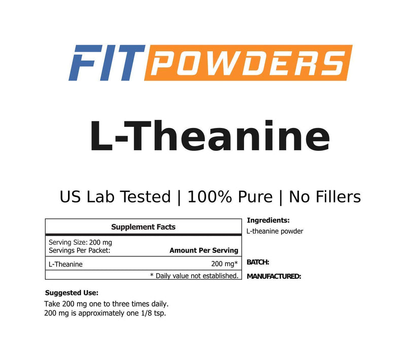 FitPowders L-Theanine Powder – 250g, 100% Pure L-Theanine, Non-GMO, Vegan, Gluten Free | Scoop Included