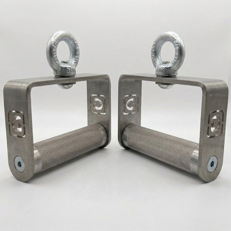 Fixed Roller D Handle by GymPin - STAINLESS STEEL