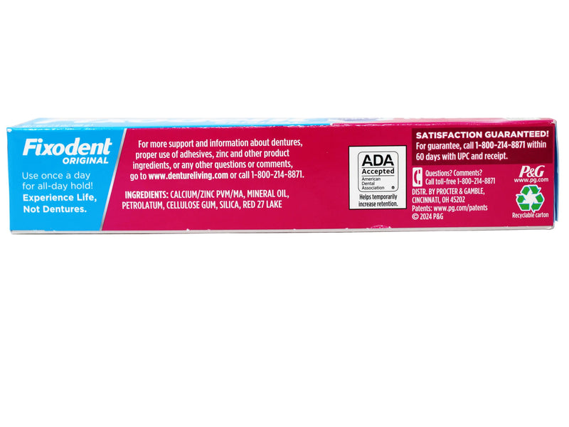 Fixodent Cream 2.4 oz Original Denture Adhesive – Pack of 6