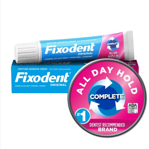 Fixodent Complete Soothing Mint Denture Adhesive Cream – 4 Count (2.4 oz Each) | Strong Hold