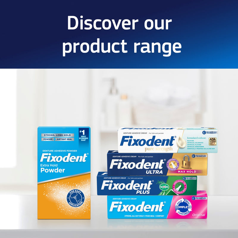 Fixodent Original Secure Denture Adhesive Cream – 2.4oz Tubes (Pack of 5) for Full & Partial Dentures