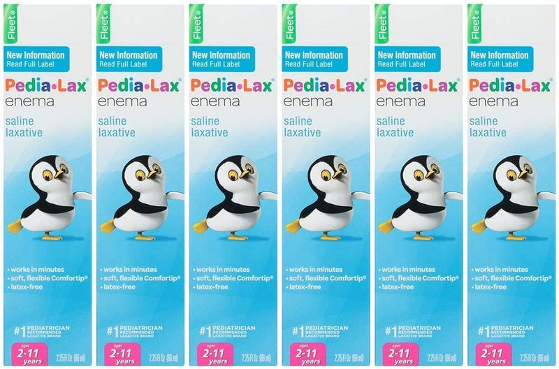 Fleet Pedia-Lax Laxative Saline Enema for Children | 2.25 fl oz x6 (Ages 2–11)