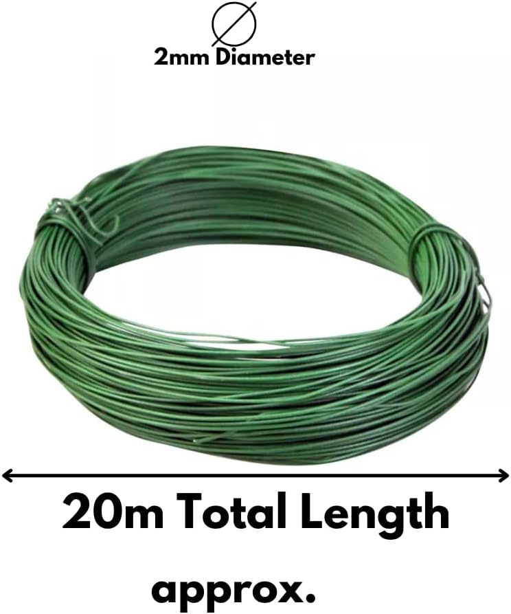 Garden Wire 20m Plastic Coated Plant Support Wire 2mm