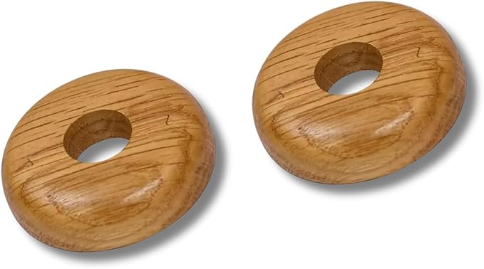 2 Pack Oak Radiator Pipe Covers 15mm Wooden Collars