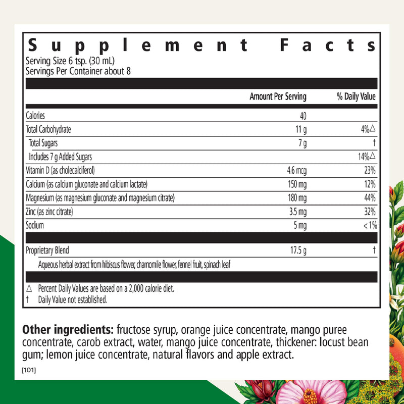 Floradix Calcium Magnesium Liquid – Bone Support with Vitamin D & Zinc (8.5 fl oz) – Vegan & Non-GMO