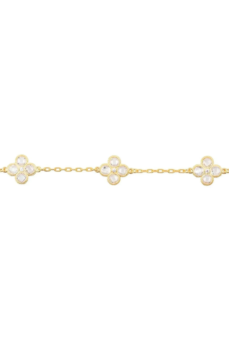 Flower Clover Triple Bracelet Gold