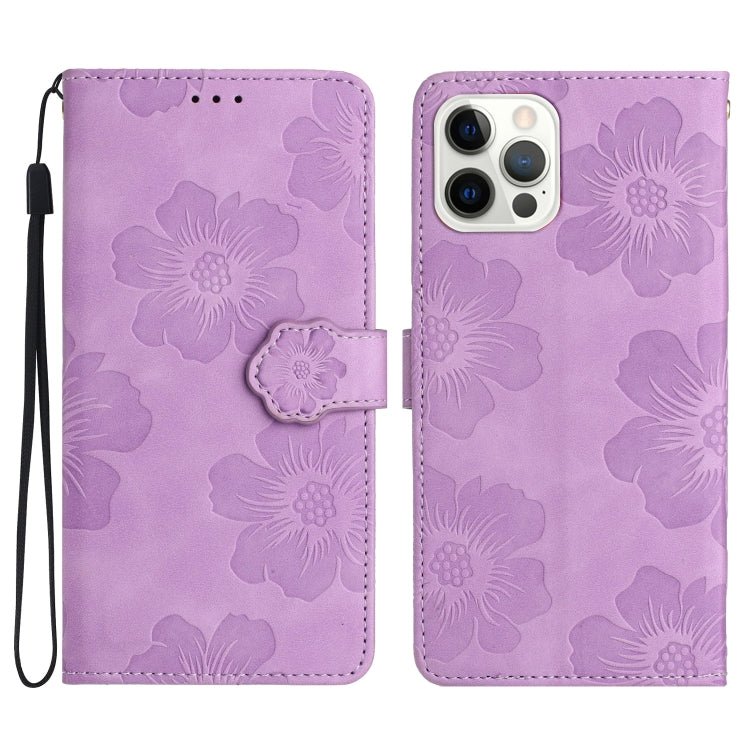 Flower Embossing Pattern Leather Phone Case, For iPhone Air, For iPhone 16 Pro Max, For iPhone 16 Pro, For iPhone 16 Plus - InStock