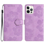 Flower Embossing Pattern Leather Phone Case, For iPhone Air, For iPhone 16 Pro Max, For iPhone 16 Pro, For iPhone 16 Plus - InStock