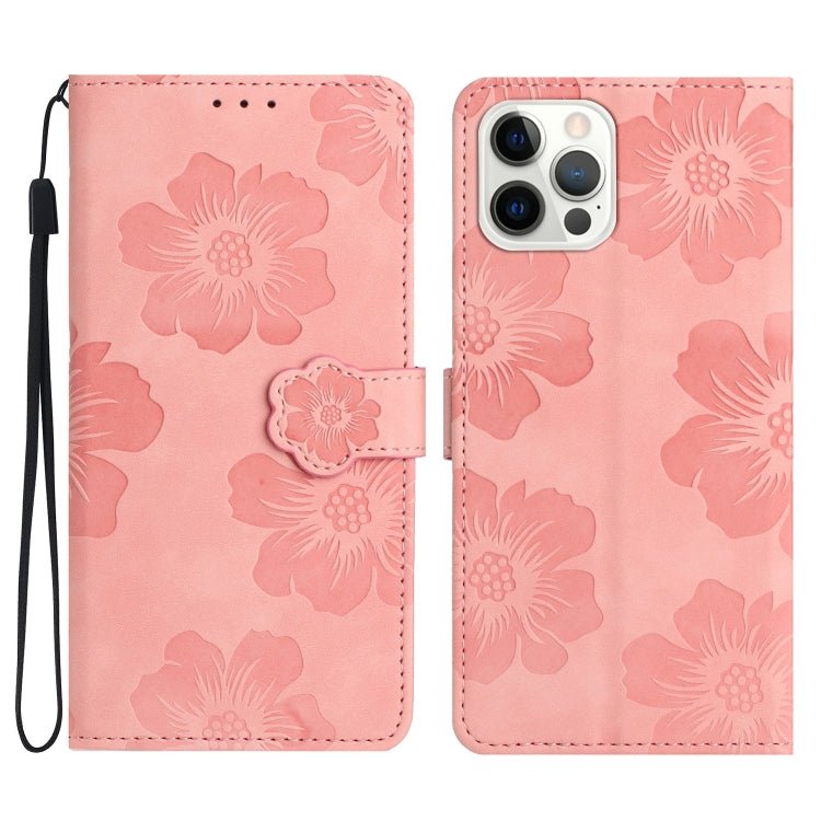 Flower Embossing Pattern Leather Phone Case, For iPhone Air, For iPhone 16 Pro Max, For iPhone 16 Pro, For iPhone 16 Plus - InStock