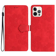 Flower Embossing Pattern Leather Phone Case, For iPhone Air, For iPhone 16 Pro Max, For iPhone 16 Pro, For iPhone 16 Plus - InStock