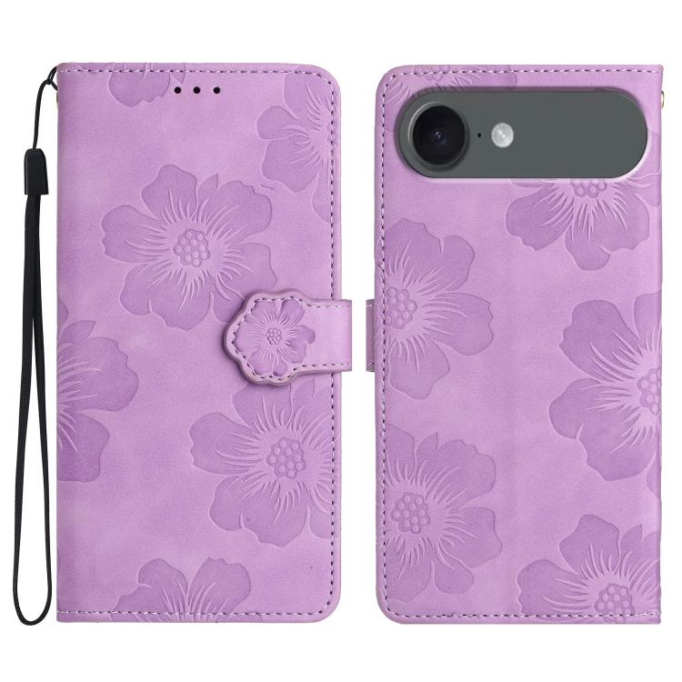 Flower Embossing Pattern Leather Phone Case, For iPhone Air, For iPhone 16 Pro Max, For iPhone 16 Pro, For iPhone 16 Plus - InStock