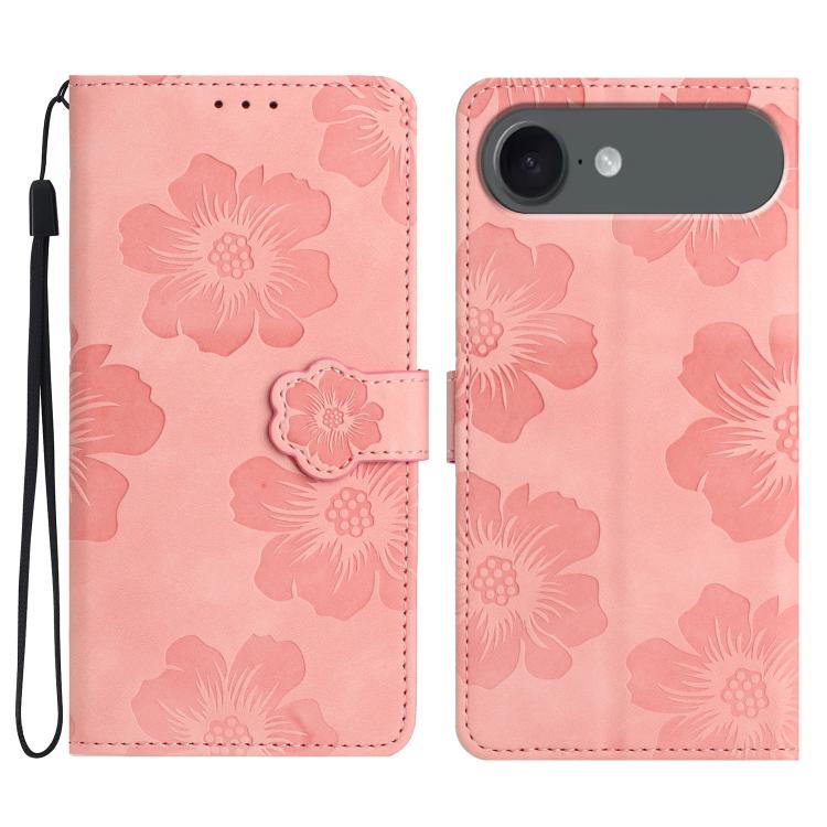 Flower Embossing Pattern Leather Phone Case, For iPhone Air, For iPhone 16 Pro Max, For iPhone 16 Pro, For iPhone 16 Plus - InStock
