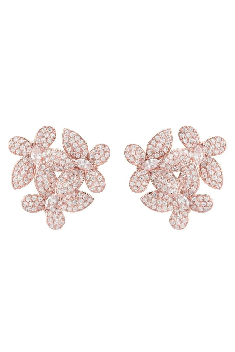 Flowers Large Stud Earrings Rosegold
