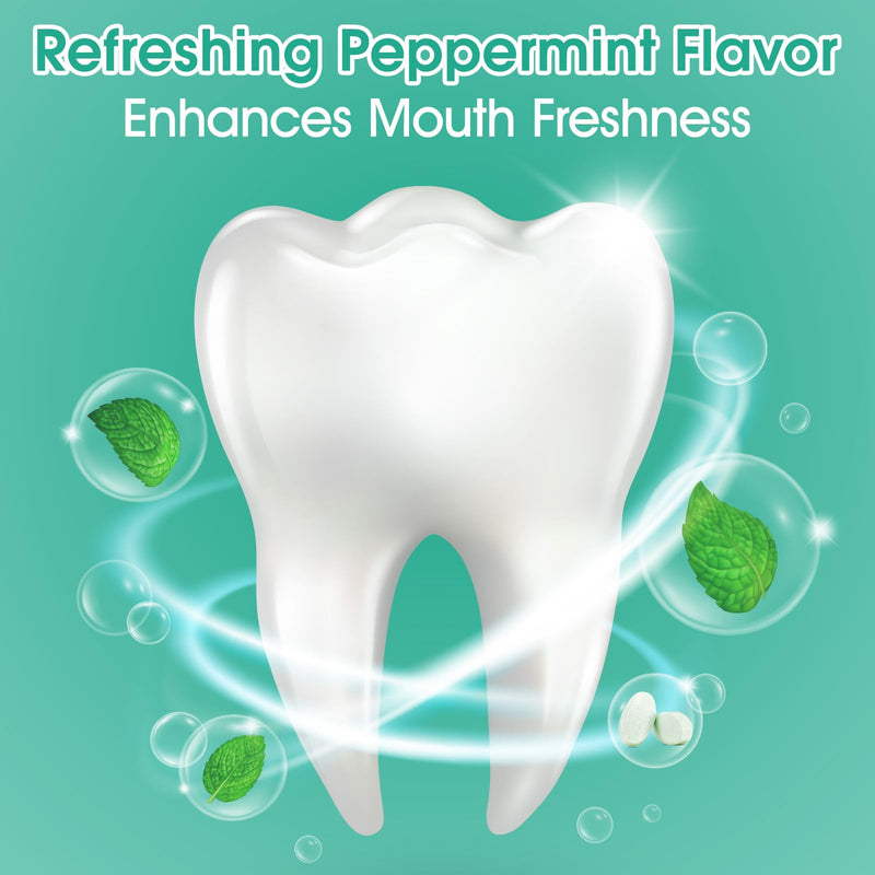 150 Tablets Chewable Toothpaste Tablets – Peppermint, Nano Hydroxyapatite, Sensitive Teeth, Fluoride Free, Plastic Free