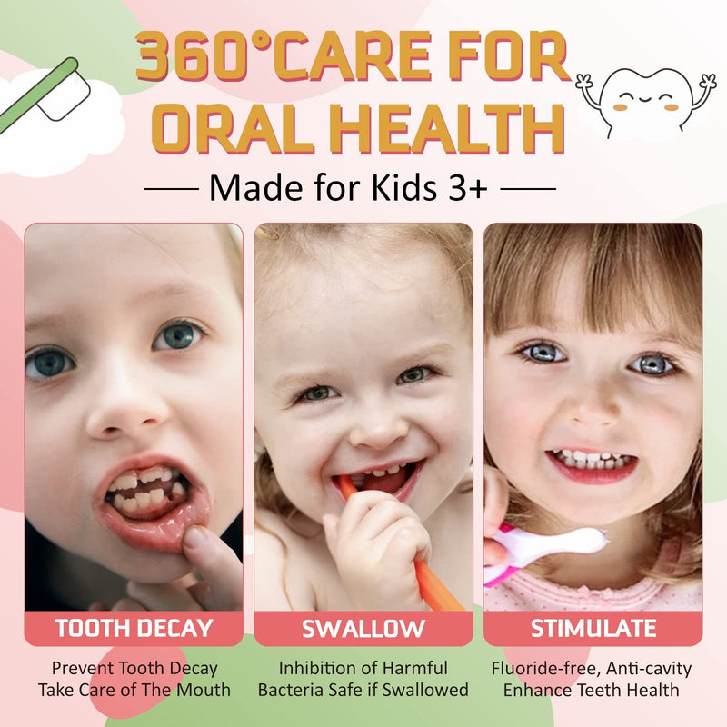 Foam Toothpaste Kids 2PCS – Strawberry Flavor, 60ml x 2, U-Shape & Electric Toothbrush Compatible