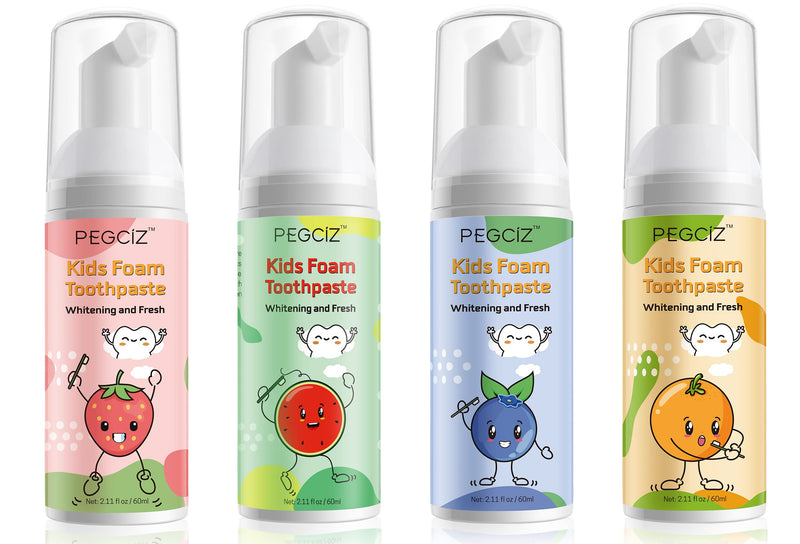 Foam Toothpaste Kids with Fruit Flavor – Low Fluoride, Gluten-Free