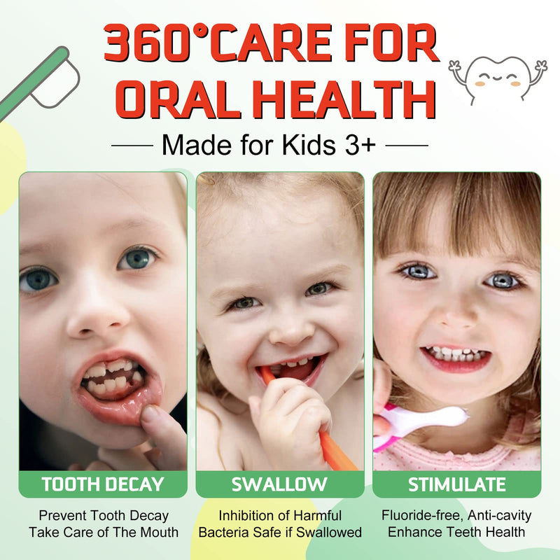 Foam Toothpaste Kids with Fruit Flavor – Low Fluoride, Gluten-Free