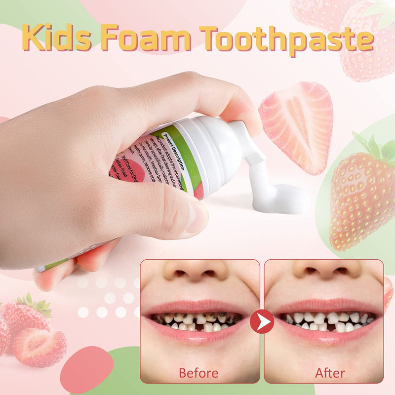 Kids Foam Toothpaste 2-Pack for U-Shaped Electric Toothbrushes – Strawberry & Watermelon