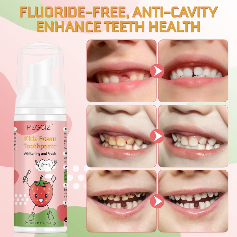 Kids Foam Toothpaste – Fruit-Flavored Fluoride Toddler Paste for U-Shape & Electric Toothbrushes | 360ºCare