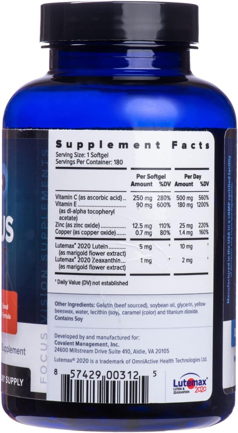 Focus Select AREDS2-Based Eye Vitamin - Low Zinc Formula (360 ct)