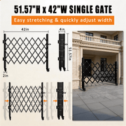 Foldable Security Gate, Expandable Safety Barrier with 360° Swivel Casters Lockable Design, Portable Mobile Rolling Barricade for Garage, Warehouse, Driveway and Pool Areas (51.57" H x 42" W) - InStock