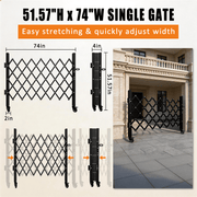 Foldable Security Gate, Expandable Safety Barrier with 360° Swivel Casters Lockable Design, Portable Mobile Rolling Barricade for Garage, Warehouse, Driveway and Pool Areas (51.57" H x 74" W) - InStock