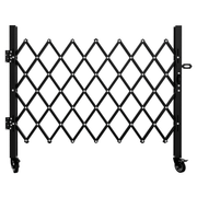 Foldable Security Gate, Expandable Safety Barrier with 360° Swivel Casters Lockable Design, Portable Mobile Rolling Barricade for Garage, Warehouse, Driveway and Pool Areas (51.57" H x 42" W) - InStock