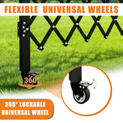 Foldable Security Gate, Expandable Safety Barrier with 360° Swivel Casters Lockable Design, Portable Mobile Rolling Barricade for Garage, Warehouse, Driveway and Pool Areas (51.57" H x 42" W) - InStock
