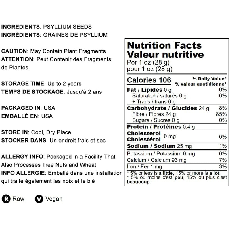 Food to Live Psyllium Husks (10 lb) - Unflavored, Keto & Vegan