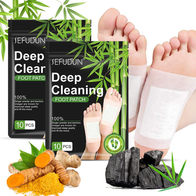 20Pcs Ginger Bamboo Vinegar Foot Pads for Deep Cleansing & Foot Care