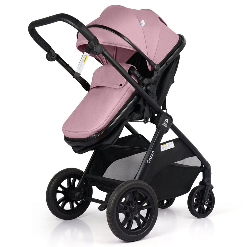 For Your Little One Cruise 3 In 1 Travel System With Car Seat - Blush Rose (Free Cupholder And Seat Liner Included!)