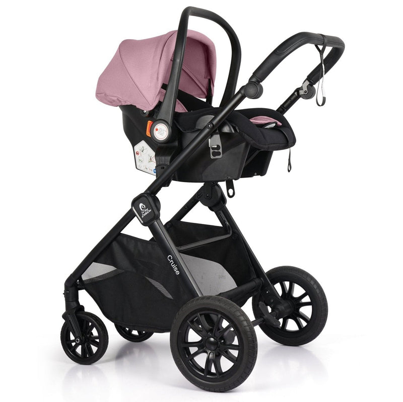 For Your Little One Cruise 3 In 1 Travel System With Car Seat - Blush Rose (Free Cupholder And Seat Liner Included!)