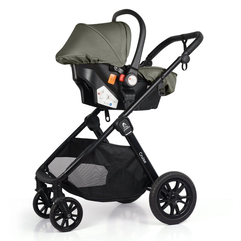 For Your Little One Cruise 3 In 1 Travel System With Car Seat - Pebble Sage (Free Cupholder And Seat Liner Included!)
