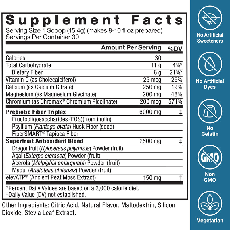 Force Factor Diet Aid Powder – Metabolism Booster, Chromax Chromium, 30 Servings