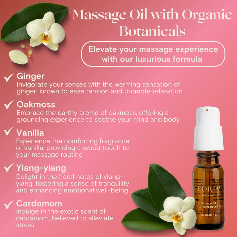 Foria Passion Play Kit - Organic, All-Natural Travel Set Designed for Women - Awaken Oil & Massage Body Oil