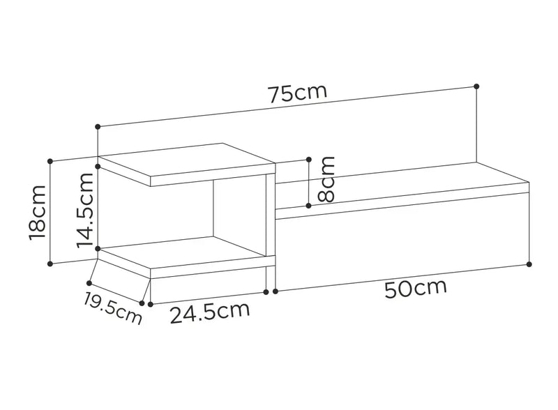 Fork Modern Floating Shelf Set 18.2cm Short