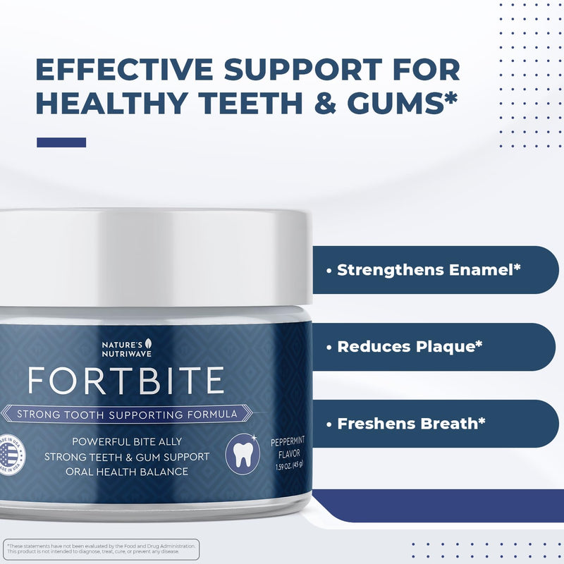 FortBite Natural Tooth Powder – Kaolin & Bentonite Clays, Plant-Based, Made in USA