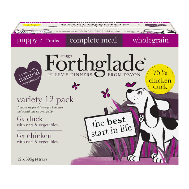Forthglade Puppy Complete Wholegrain Variety with Oats & Veg Trays 12 x 395g
