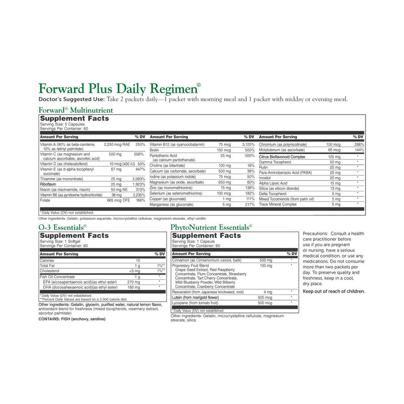 Dr. Whitaker's Forward Plus Daily Regimen – Comprehensive Multivitamin (60 Packets, 30-Day Supply)