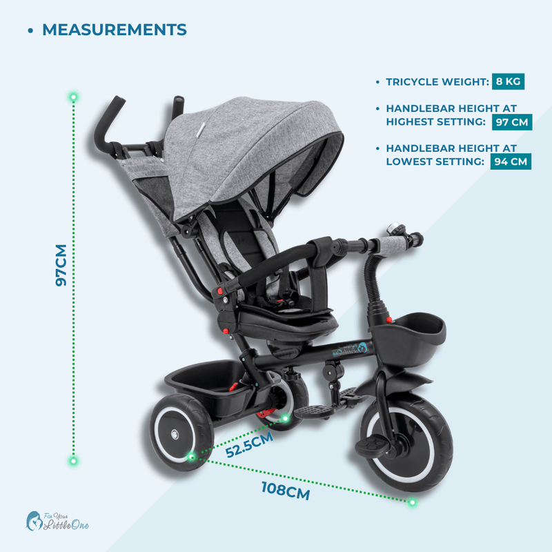 Foryourlittleone 6 in 1 Trike V3 - Pink (9 months - 5 years)