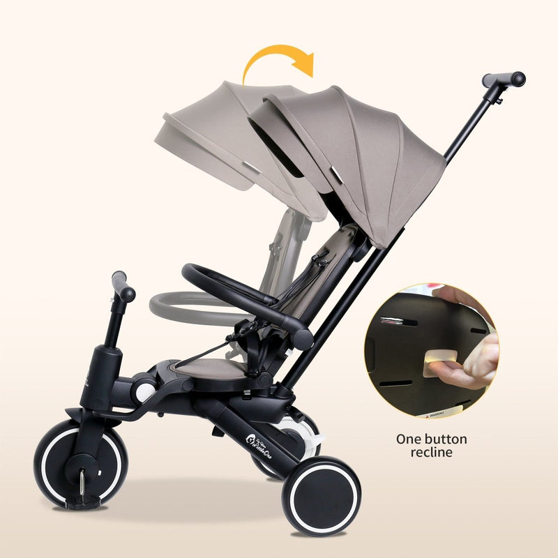 Foryourlittleone Xplor Plus 6 in 1 Foldable Trike - Jet Black (10m-4y)