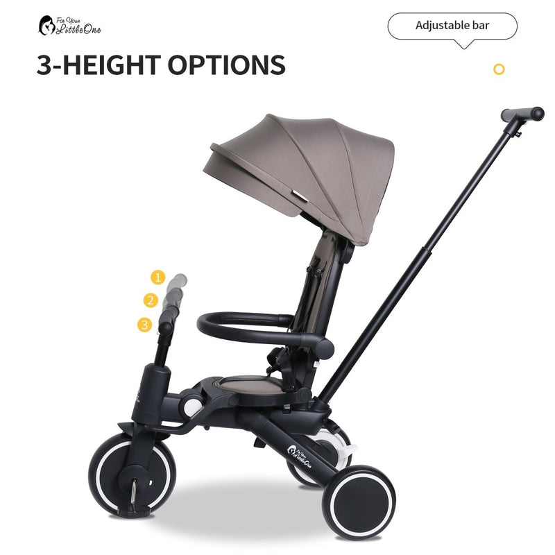 Foryourlittleone Xplor Plus 6 in 1 Foldable Trike - Pastel Pink (10m-4y)