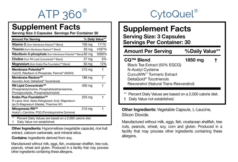 Researched Nutritionals Foundation Kit: Tri-Fortify Glutathione, Transfer-Factor Multi Immune, ATP 360 & CytoQuel