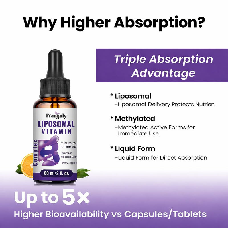 Franguly Liposomal Vitamin B Complex Liquid | High Absorption B-Complex