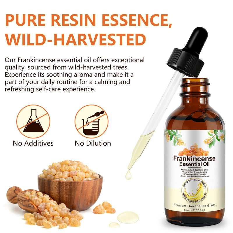 2 Pack Frankincense Essential Oil - 60 ml | Pure & Natural Premium Grade