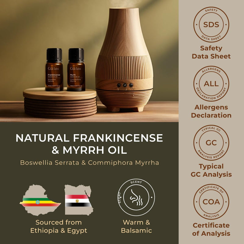 Gya Labs Frankincense & Myrrh Essential Oil Duo - 0.34 Fl oz x 2