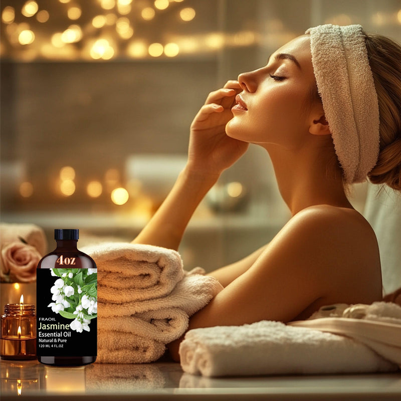 Jasmine Essential Oil 4 oz (120 ml) for Diffuser, Aromatherapy & DIY | FRAOIL